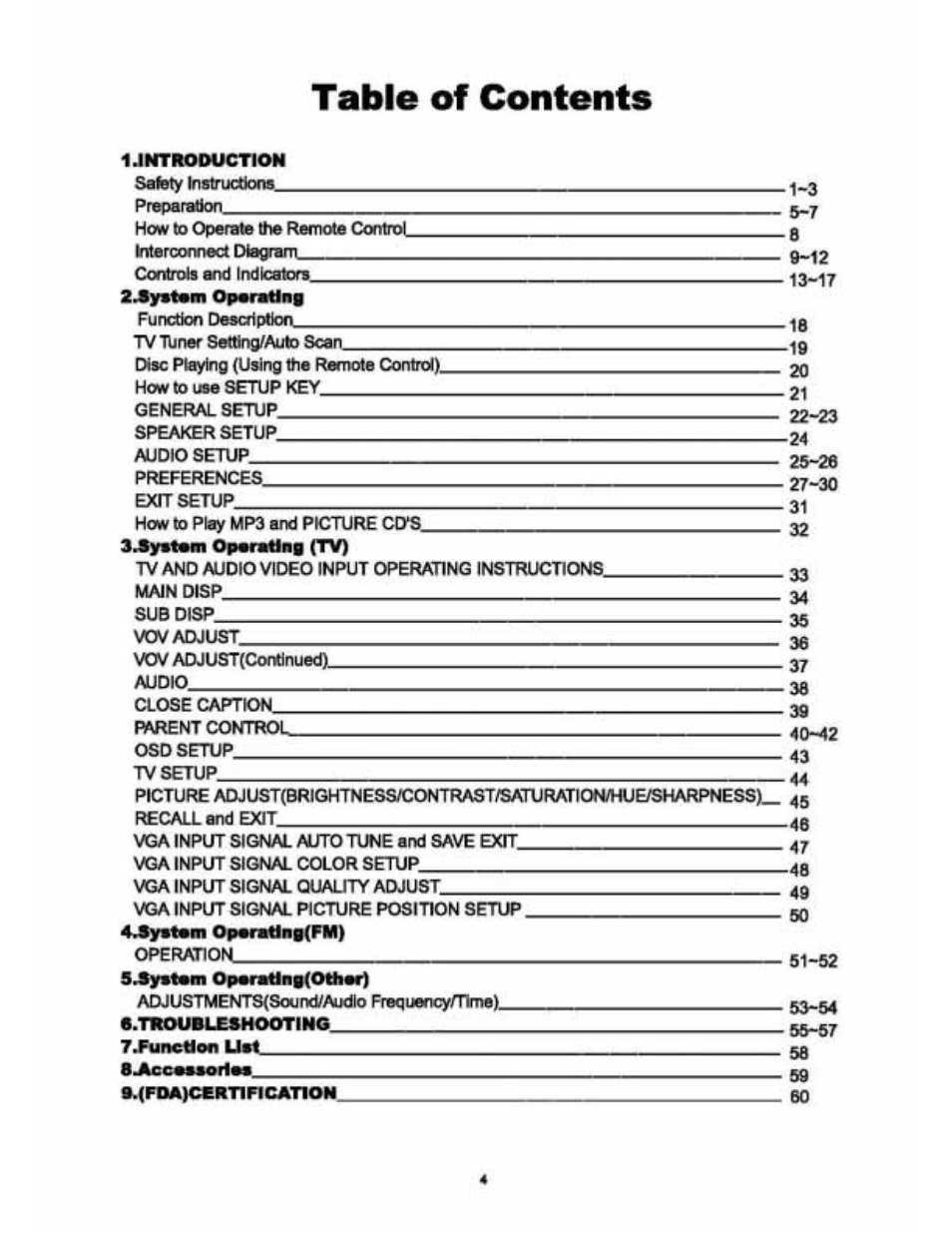 Audiovox VE 1510DV User Manual | Page 5 / 60