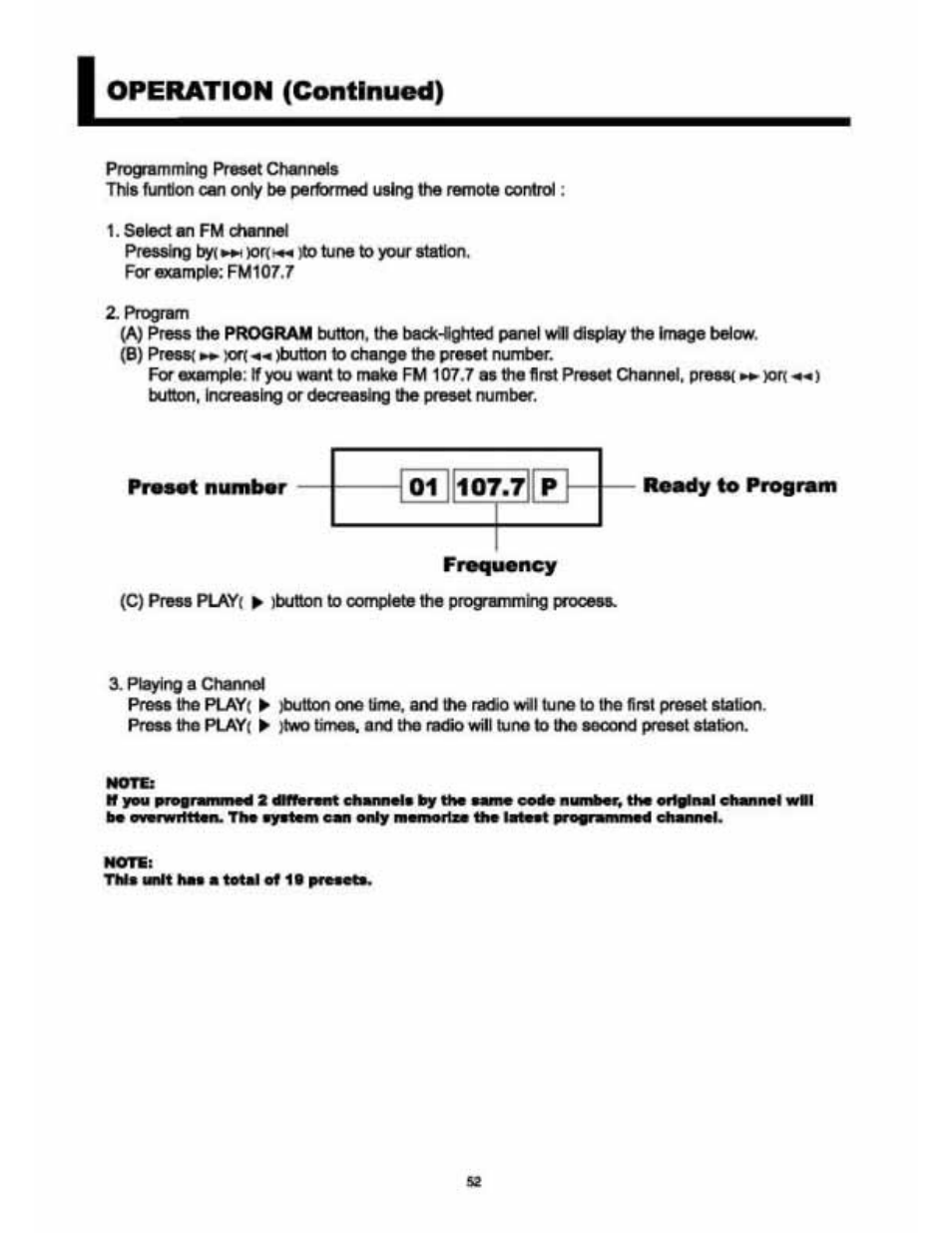 Operation (continued) | Audiovox VE 1510DV User Manual | Page 51 / 60