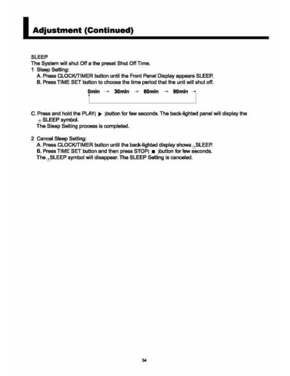 Adjiistmont (continued) | Audiovox VE 1510DV User Manual | Page 53 / 60