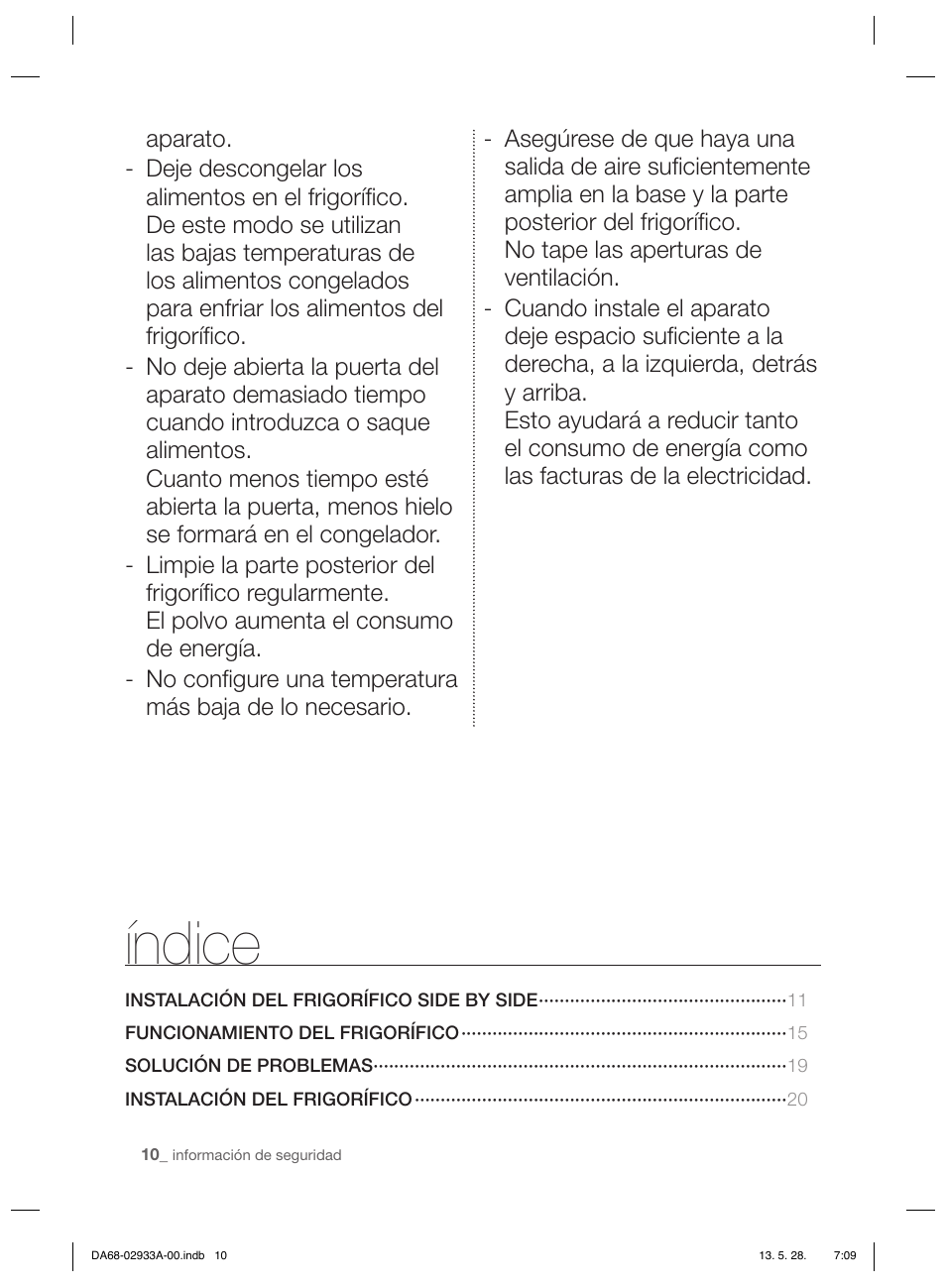 Índice | Samsung RR3773ATCSR User Manual | Page 54 / 112