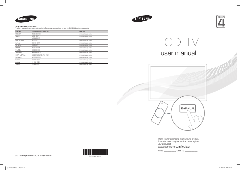 Samsung LA32E420E2W User Manual | 49 pages