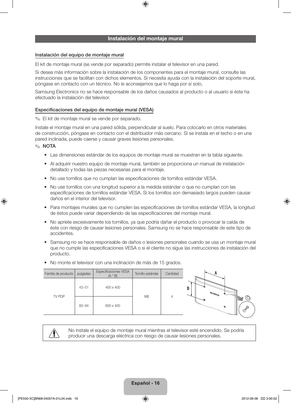 Samsung PS60E550D1W User Manual | Page 60 / 88