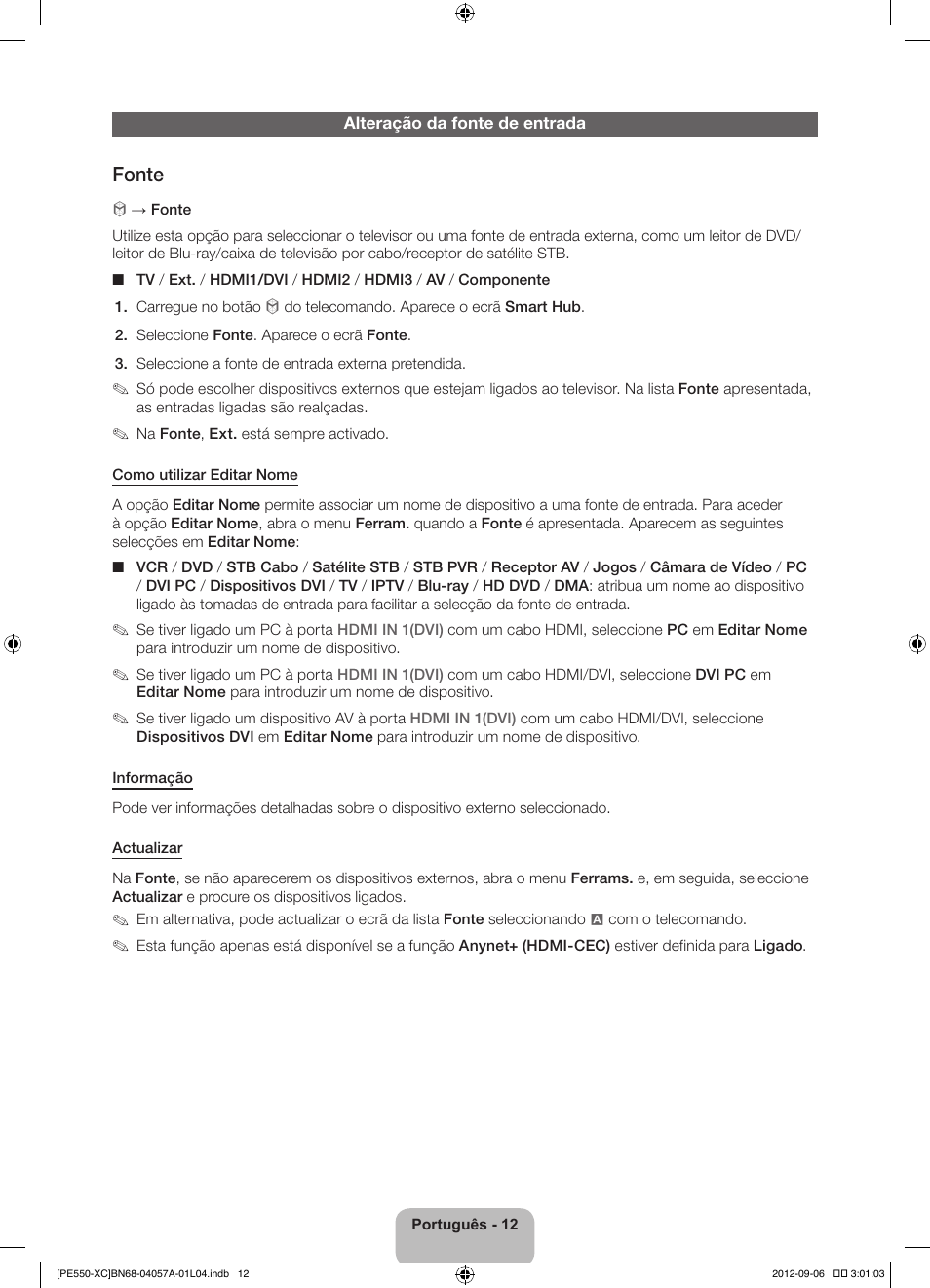 Fonte | Samsung PS60E550D1W User Manual | Page 78 / 88