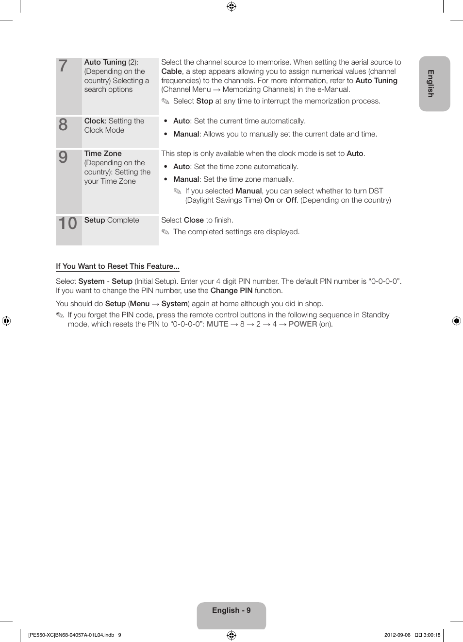 Samsung PS60E550D1W User Manual | Page 9 / 88
