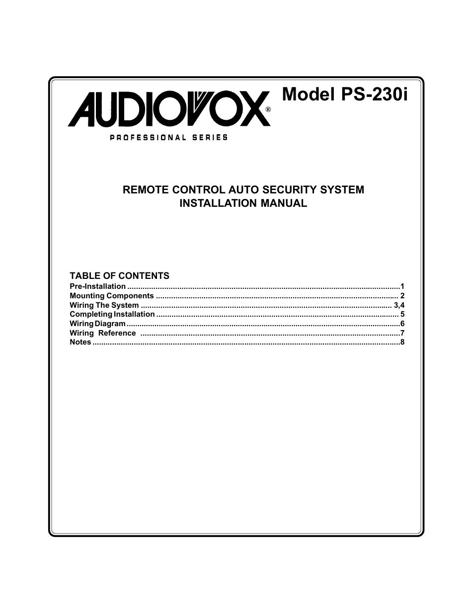 Audiovox PS-230i User Manual | 24 pages