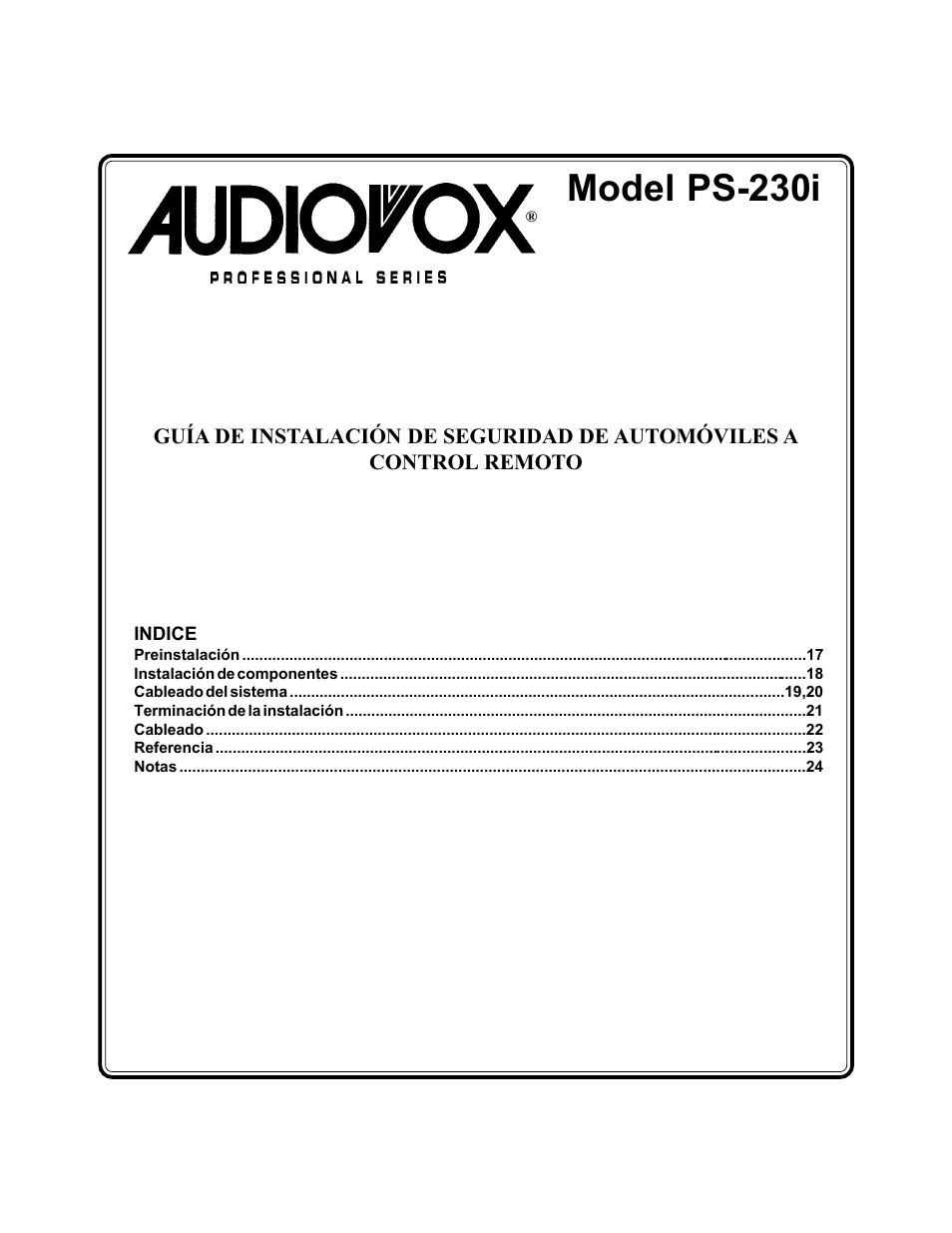 Model ps-230i | Audiovox PS-230i User Manual | Page 17 / 24
