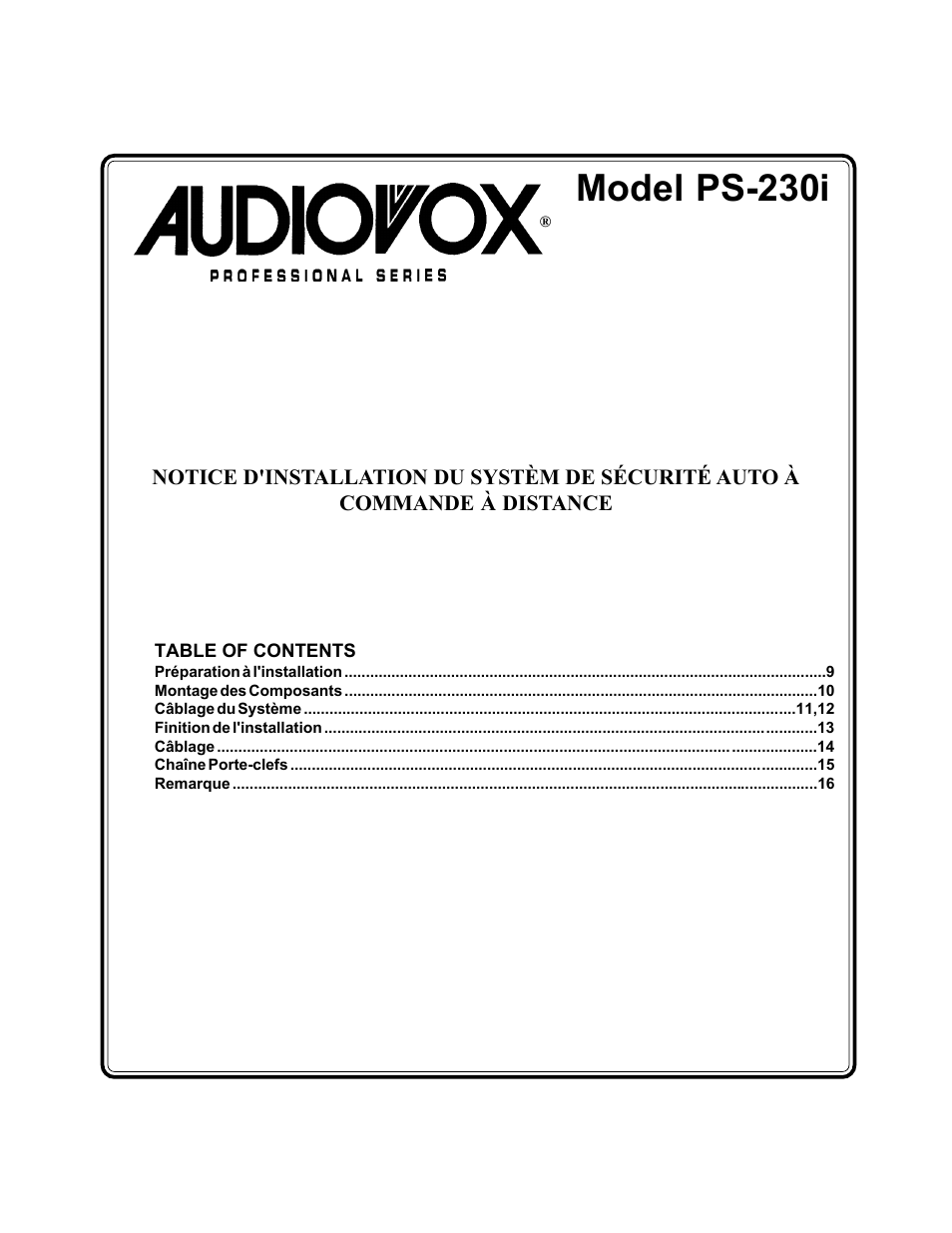 Model ps-230i | Audiovox PS-230i User Manual | Page 9 / 24