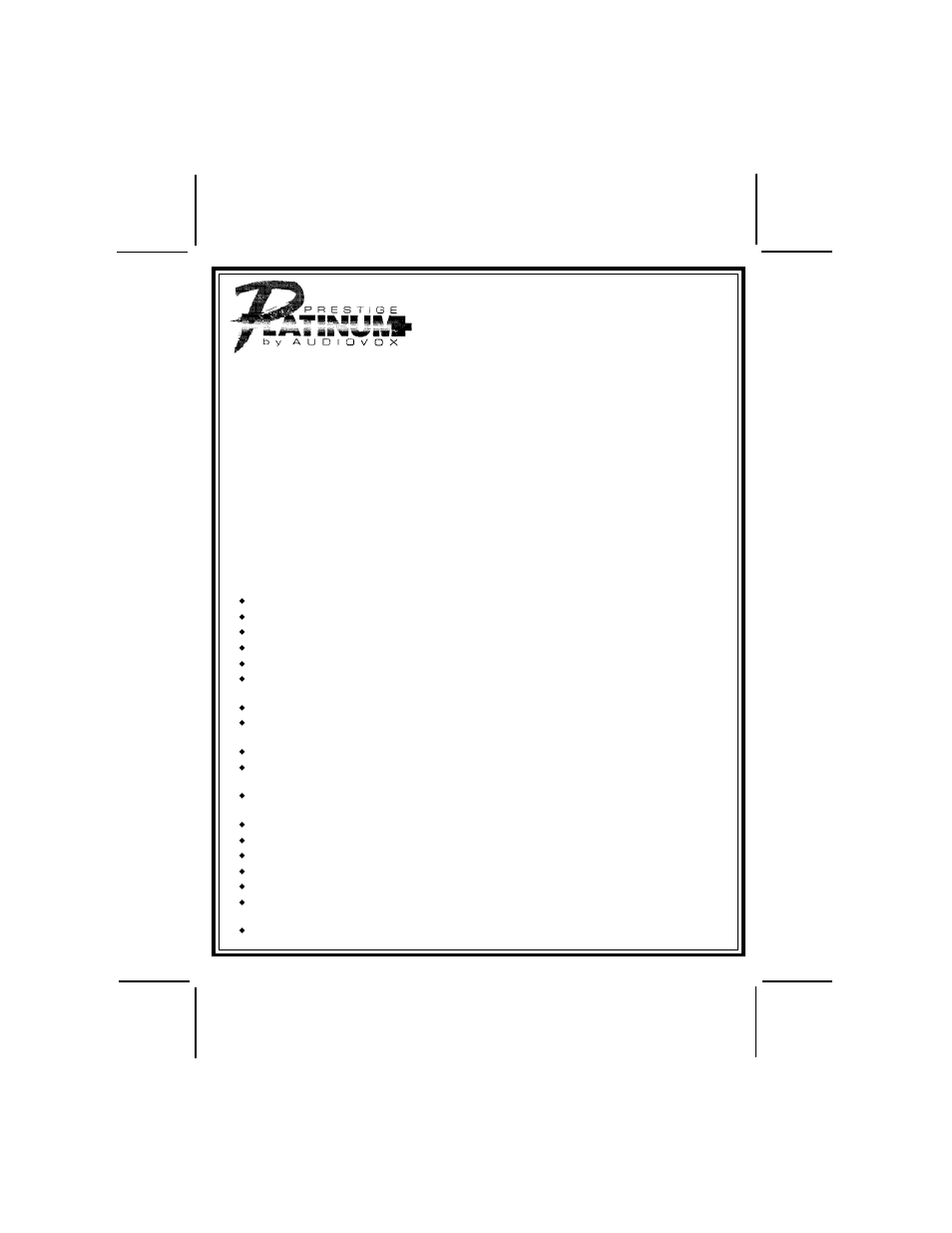 Audiovox Prestige Platinum 128-8549 User Manual | 24 pages