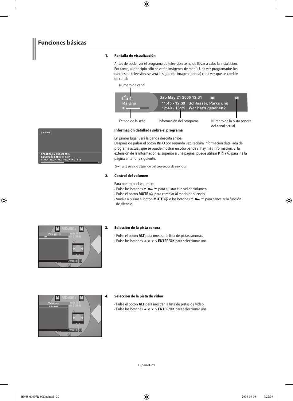 Funciones básicas | Samsung LE37S73BD User Manual | Page 61 / 81