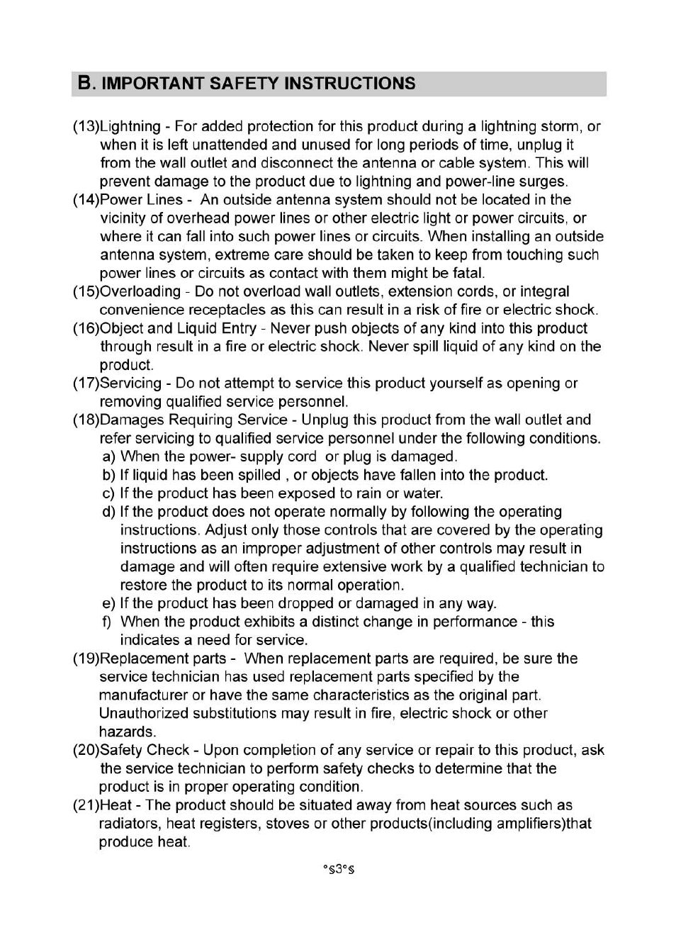 B. important safety instructions | Audiovox MVDV4A User Manual | Page 4 / 34
