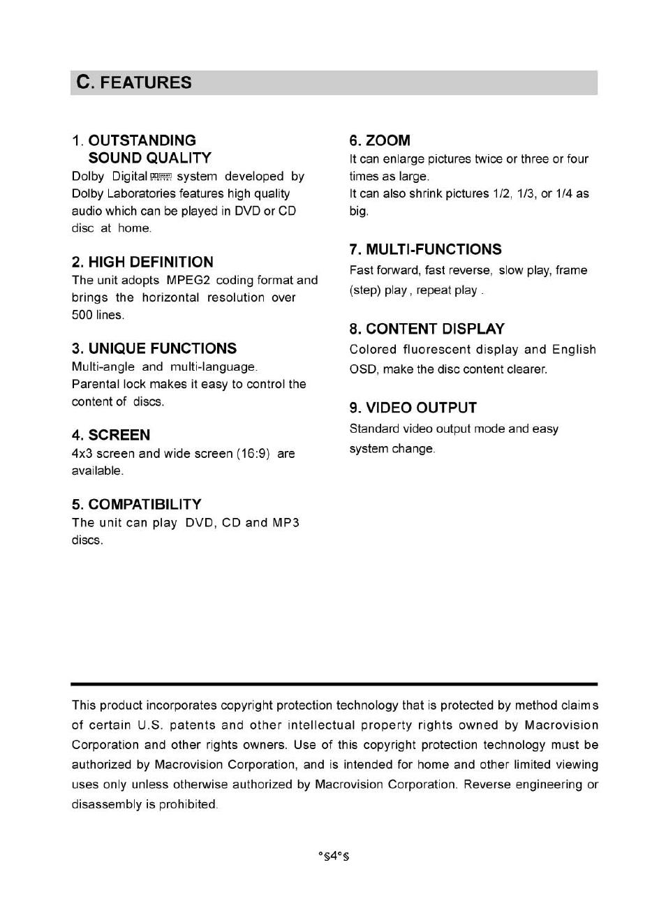 Audiovox MVDV4A User Manual | Page 6 / 34