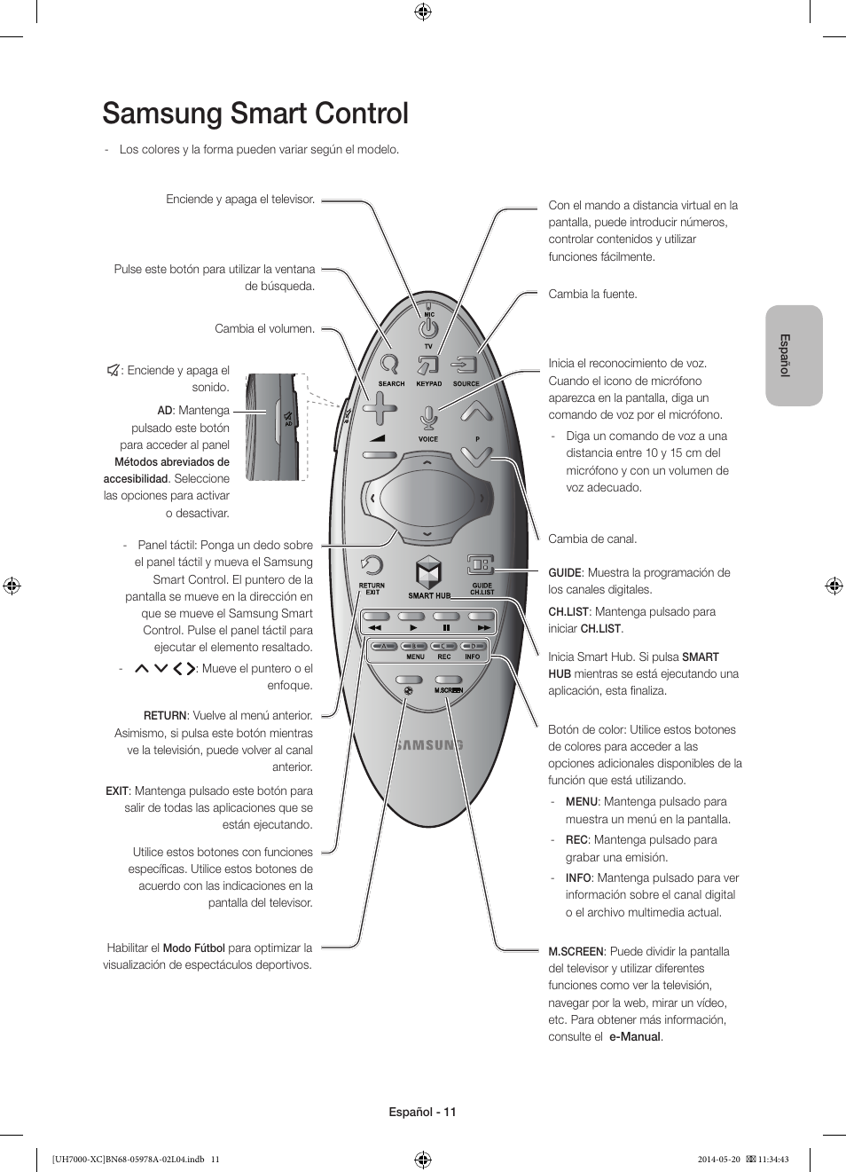 Samsung smart control | Samsung UE55H7000SL User Manual | Page 55 / 89