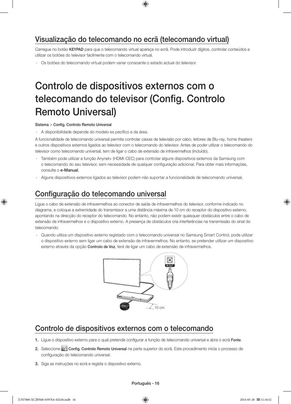 Configuração do telecomando universal | Samsung UE55H7000SL User Manual | Page 82 / 89