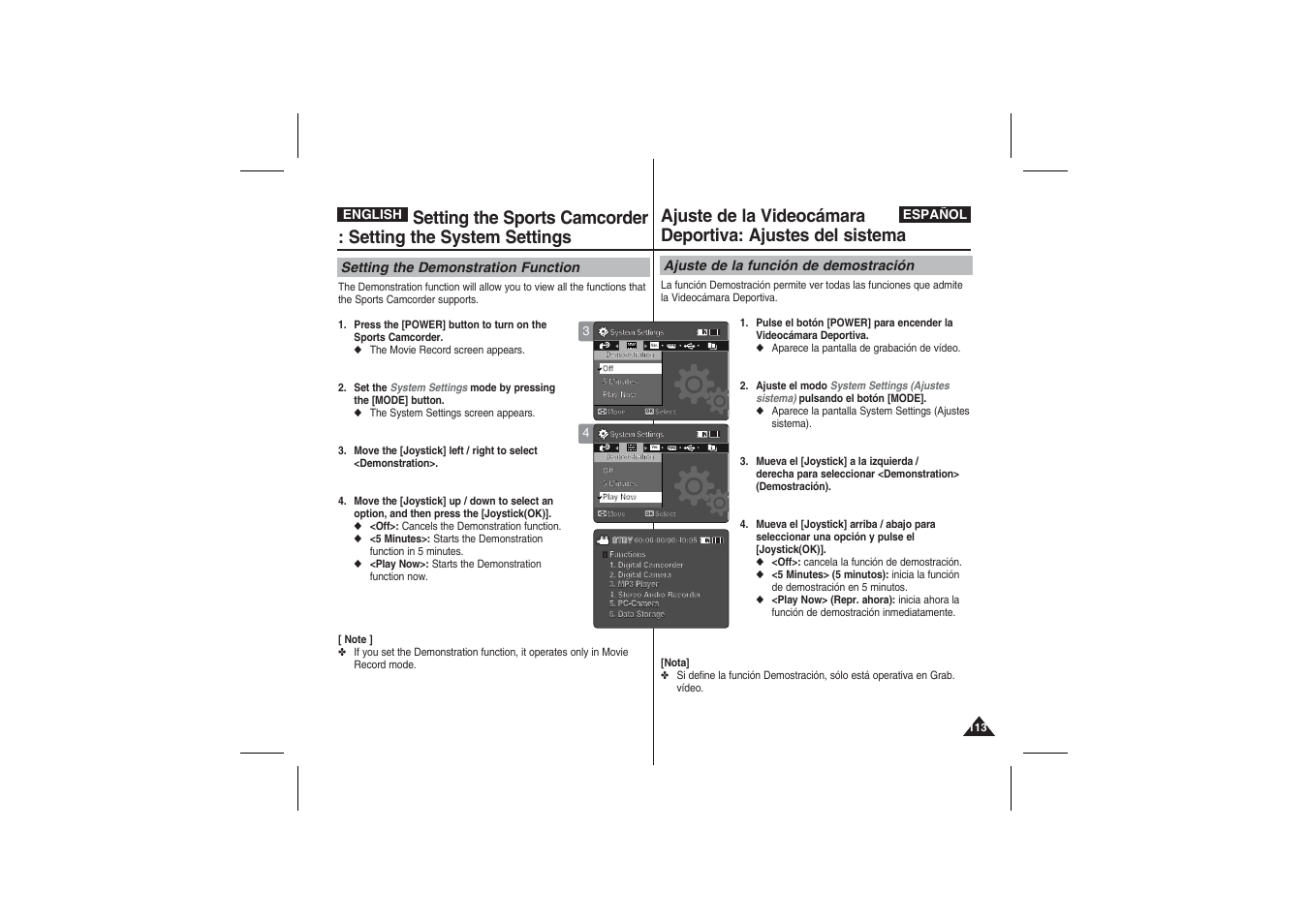 Demo | Samsung VP-X210L User Manual | Page 113 / 145