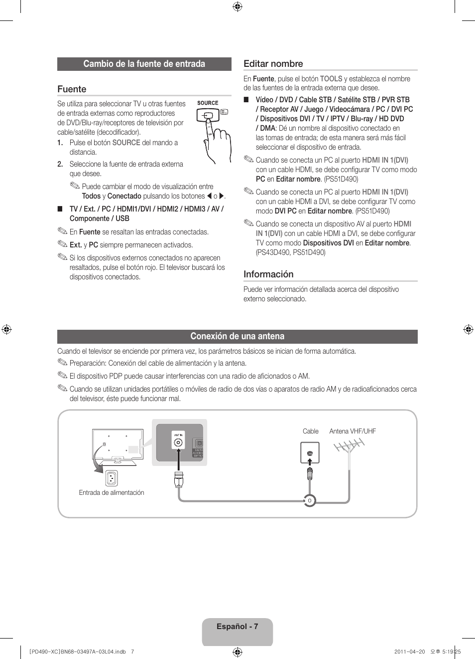 Samsung PS51D490A1W User Manual | Page 43 / 74