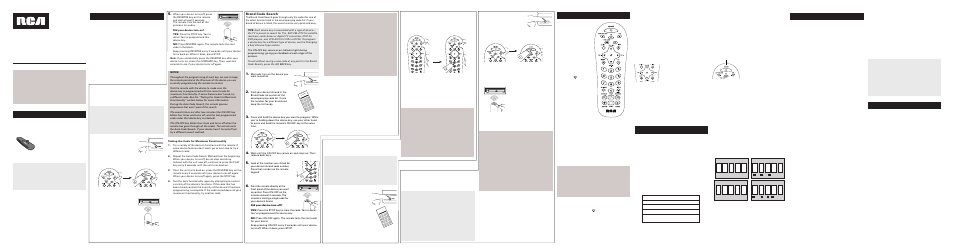 Brand code search | Audiovox RCR412SR User Manual | Page 2 / 6
