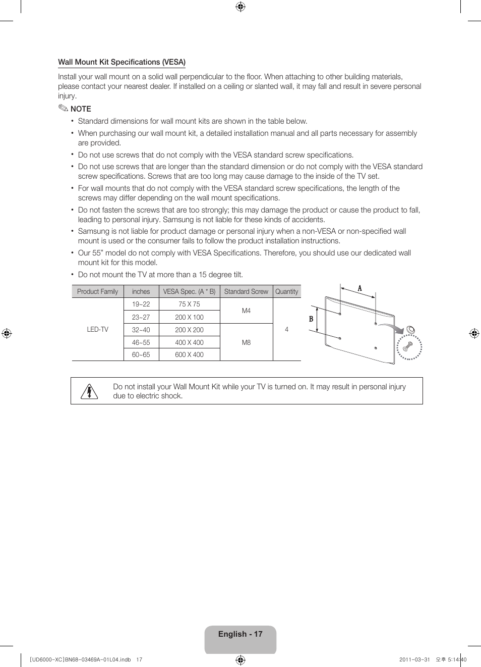 Samsung UE37D6000TW User Manual | Page 17 / 86