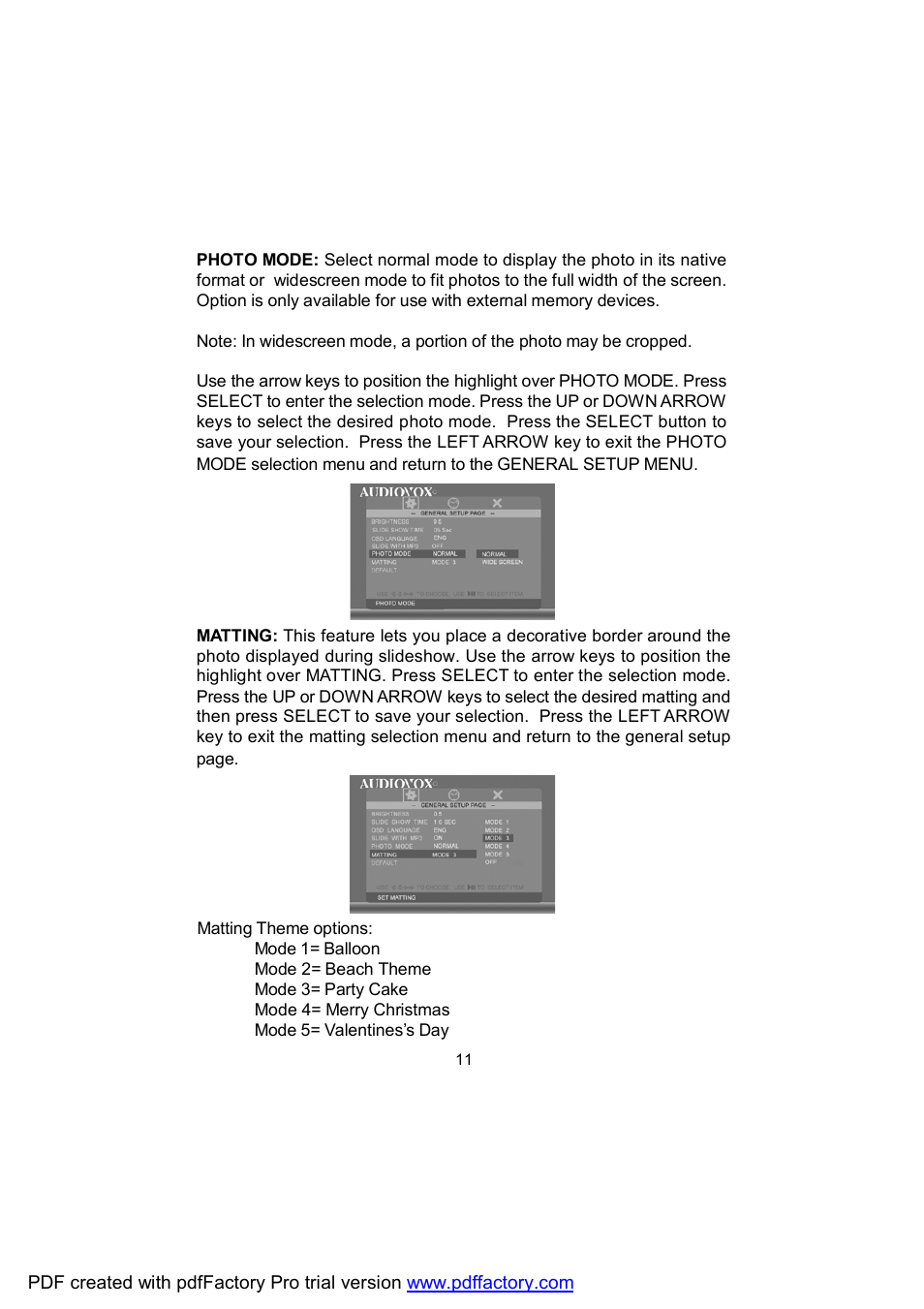 Audiovox DPF702 User Manual | Page 11 / 20