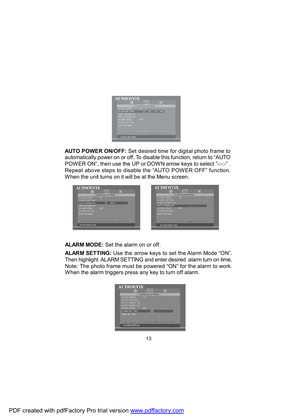 Audiovox DPF702 User Manual | Page 13 / 20