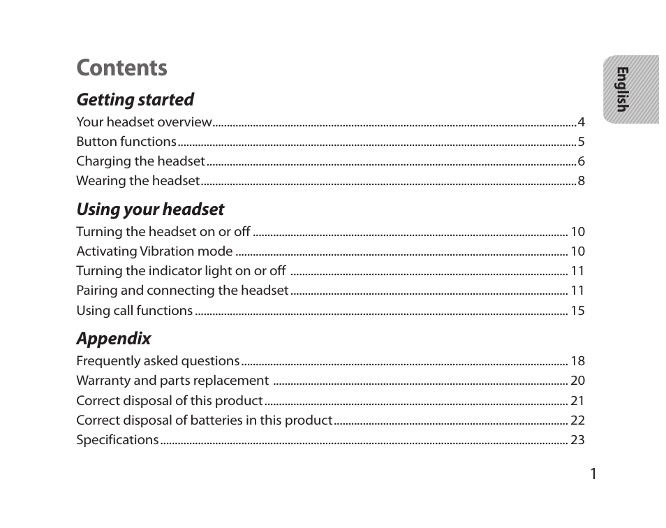 Samsung HM5000 User Manual | Page 3 / 77