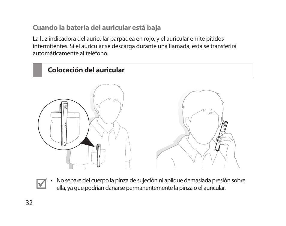 Colocación del auricular | Samsung HM5000 User Manual | Page 34 / 77