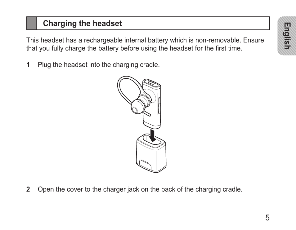 Charging the headset | Samsung BHM3200 User Manual | Page 7 / 80