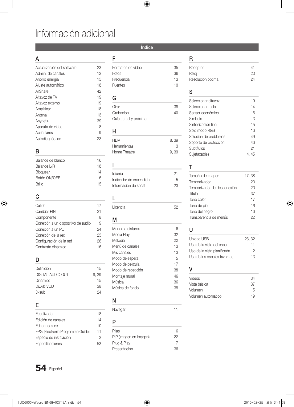 Información adicional | Samsung UE40C6000RW User Manual | Page 162 / 325