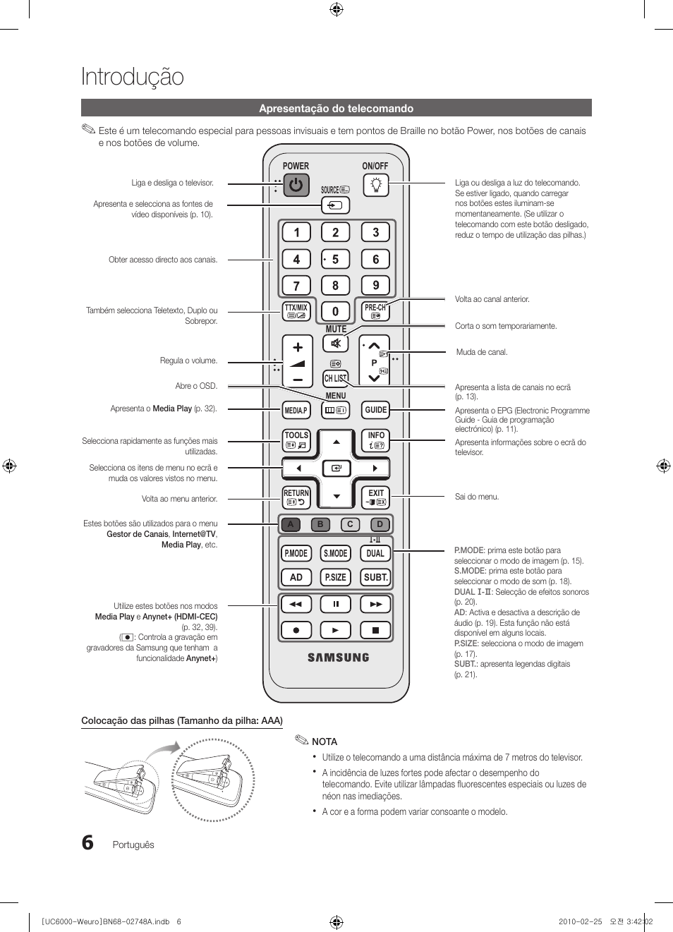 Introdução | Samsung UE40C6000RW User Manual | Page 168 / 325