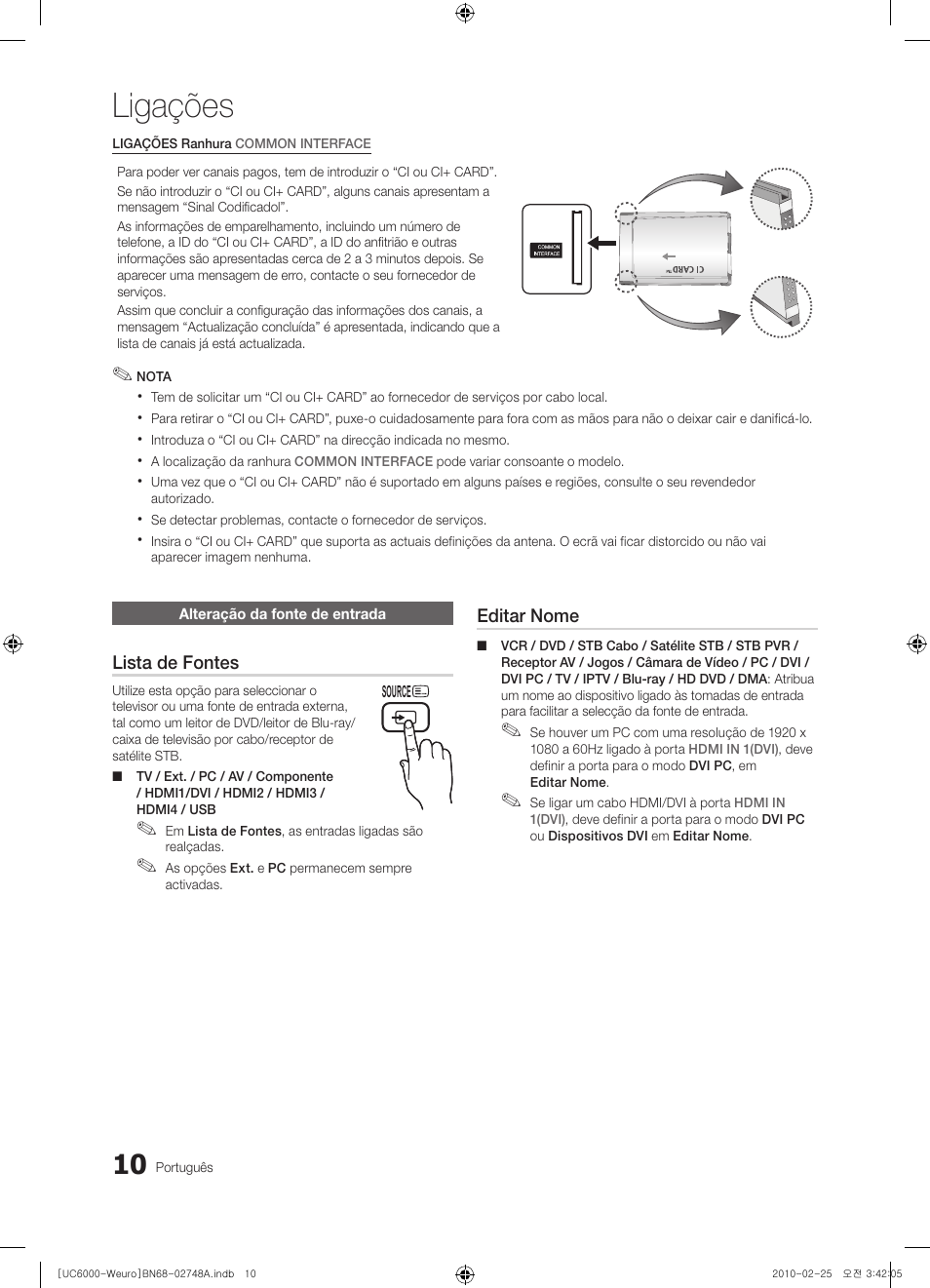 Ligações | Samsung UE40C6000RW User Manual | Page 172 / 325