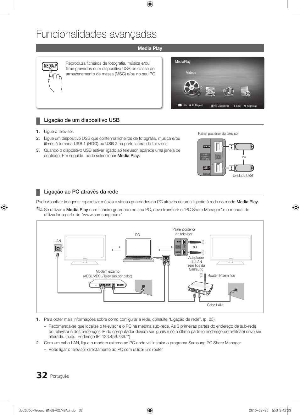 Funcionalidades avançadas | Samsung UE40C6000RW User Manual | Page 194 / 325
