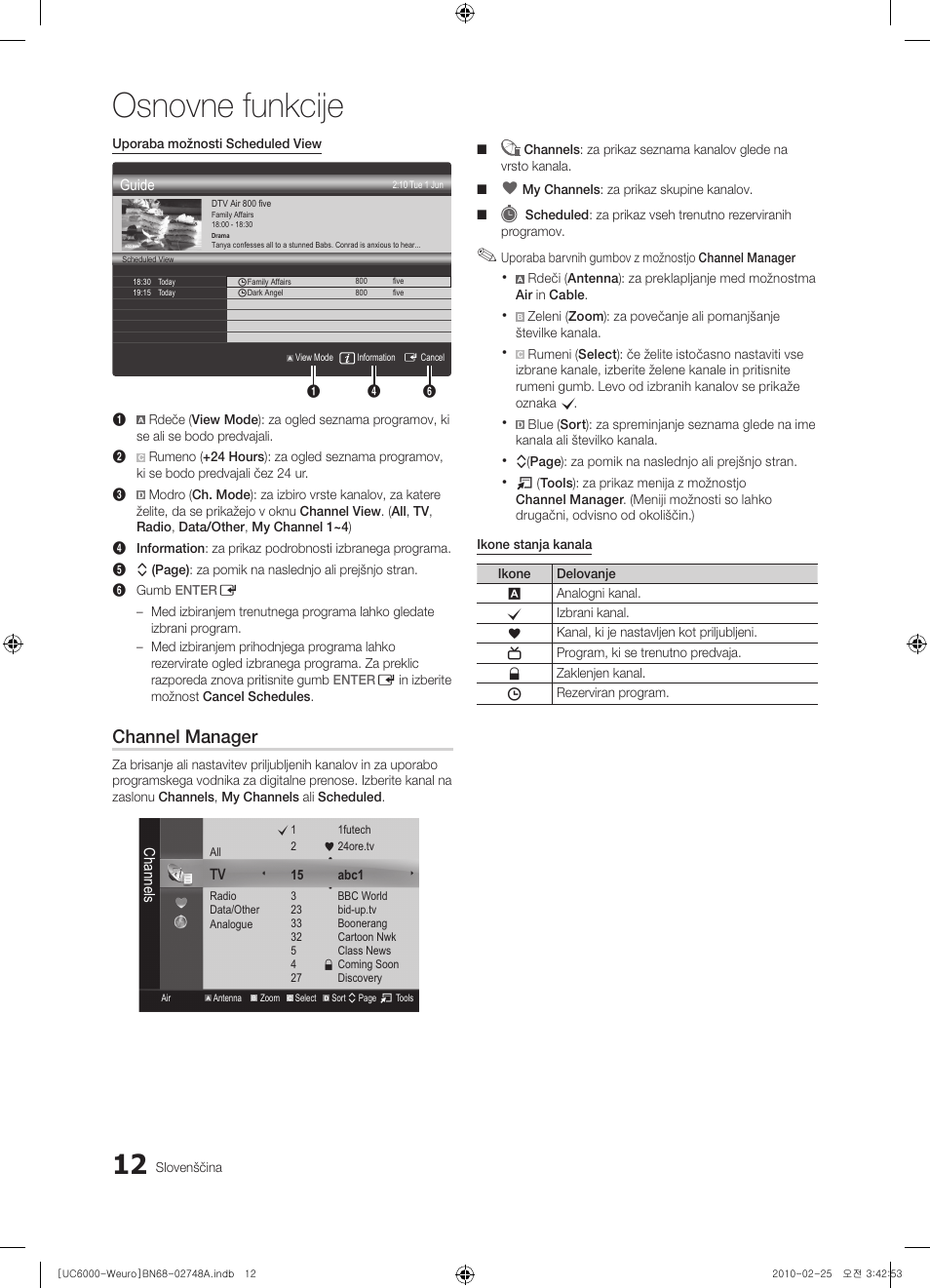 Osnovne funkcije, Channel manager | Samsung UE40C6000RW User Manual | Page 228 / 325