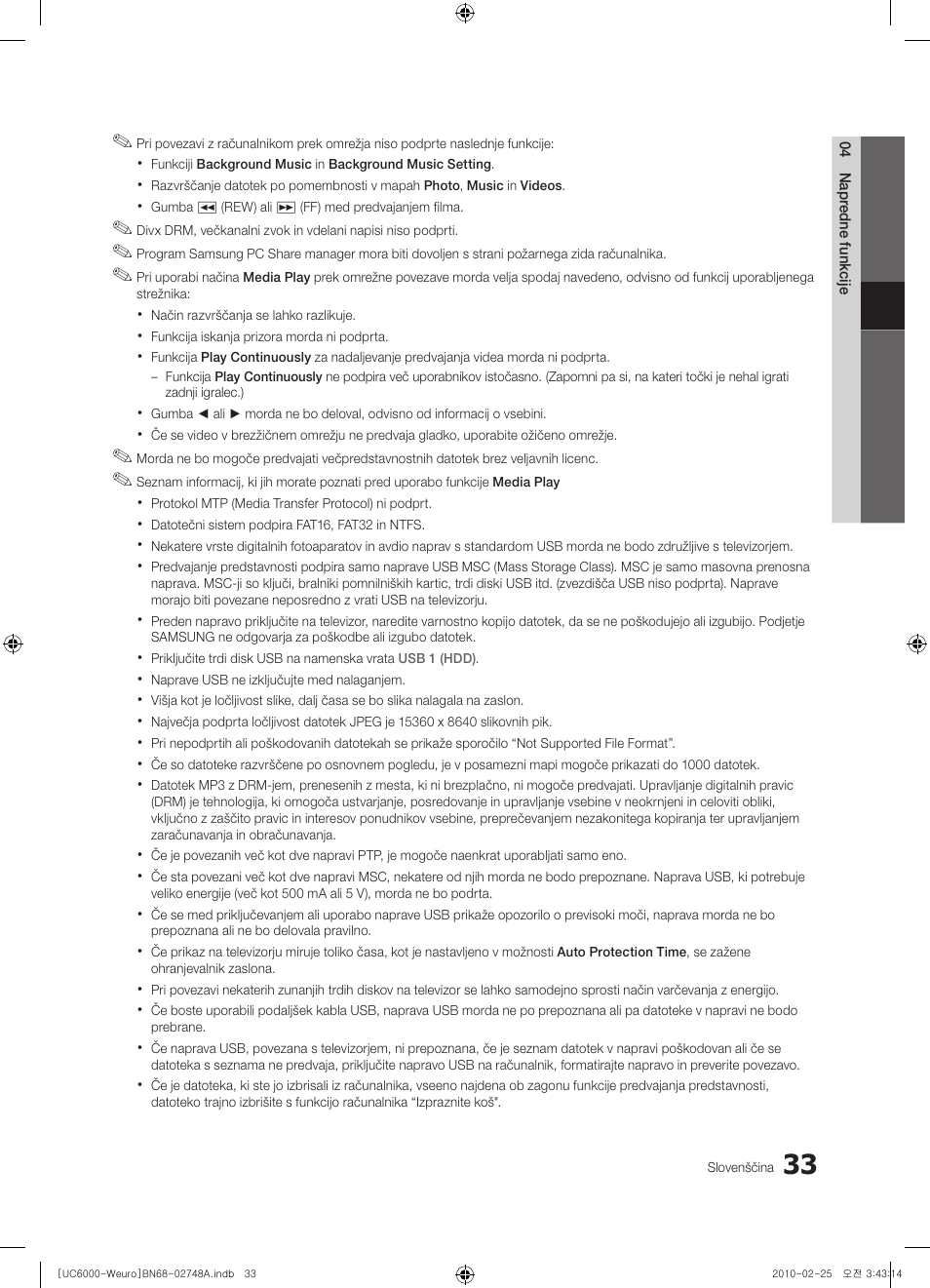 Samsung UE40C6000RW User Manual | Page 249 / 325