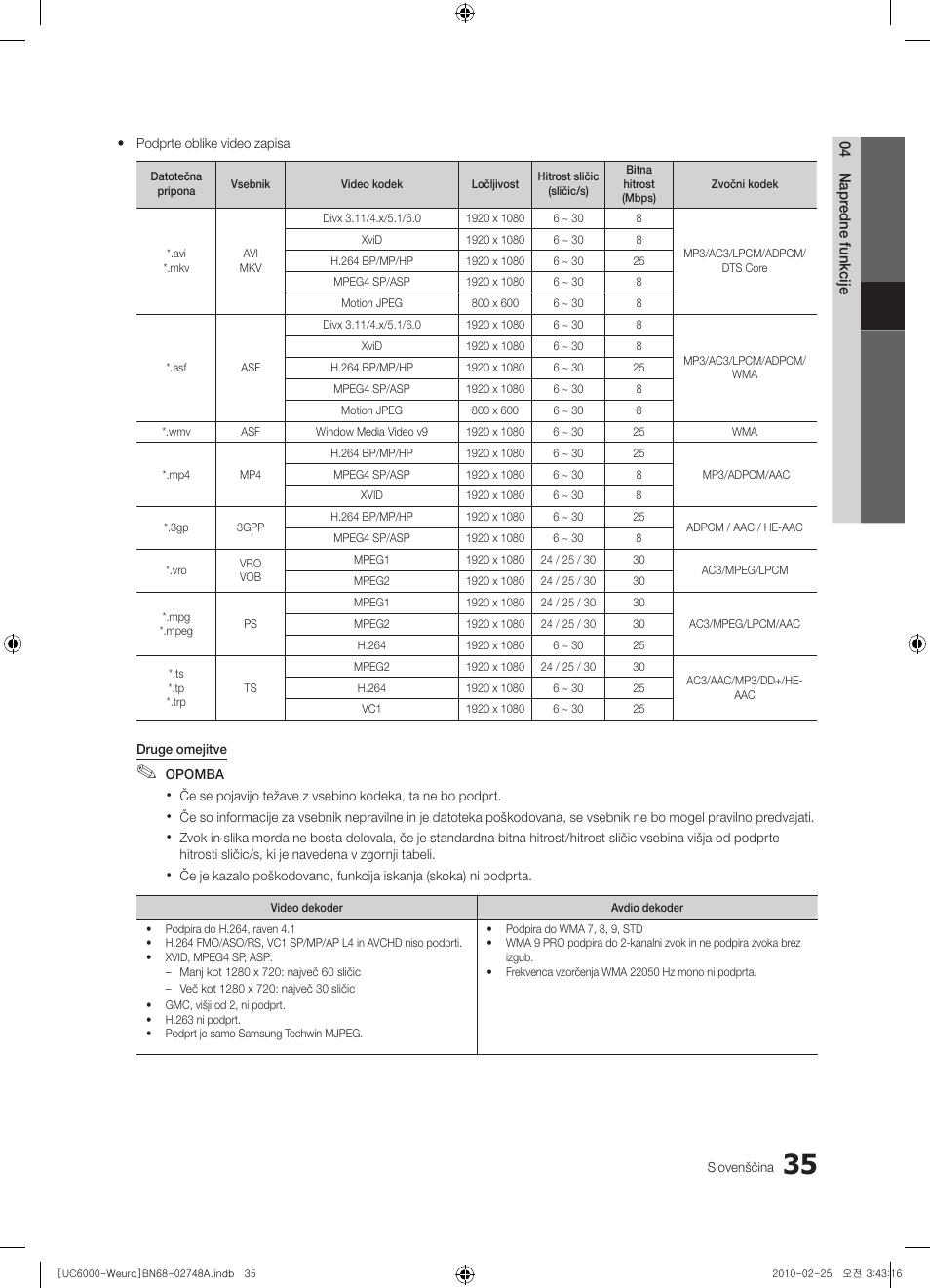 Samsung UE40C6000RW User Manual | Page 251 / 325