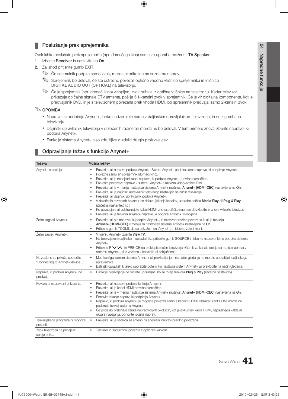 Samsung UE40C6000RW User Manual | Page 257 / 325