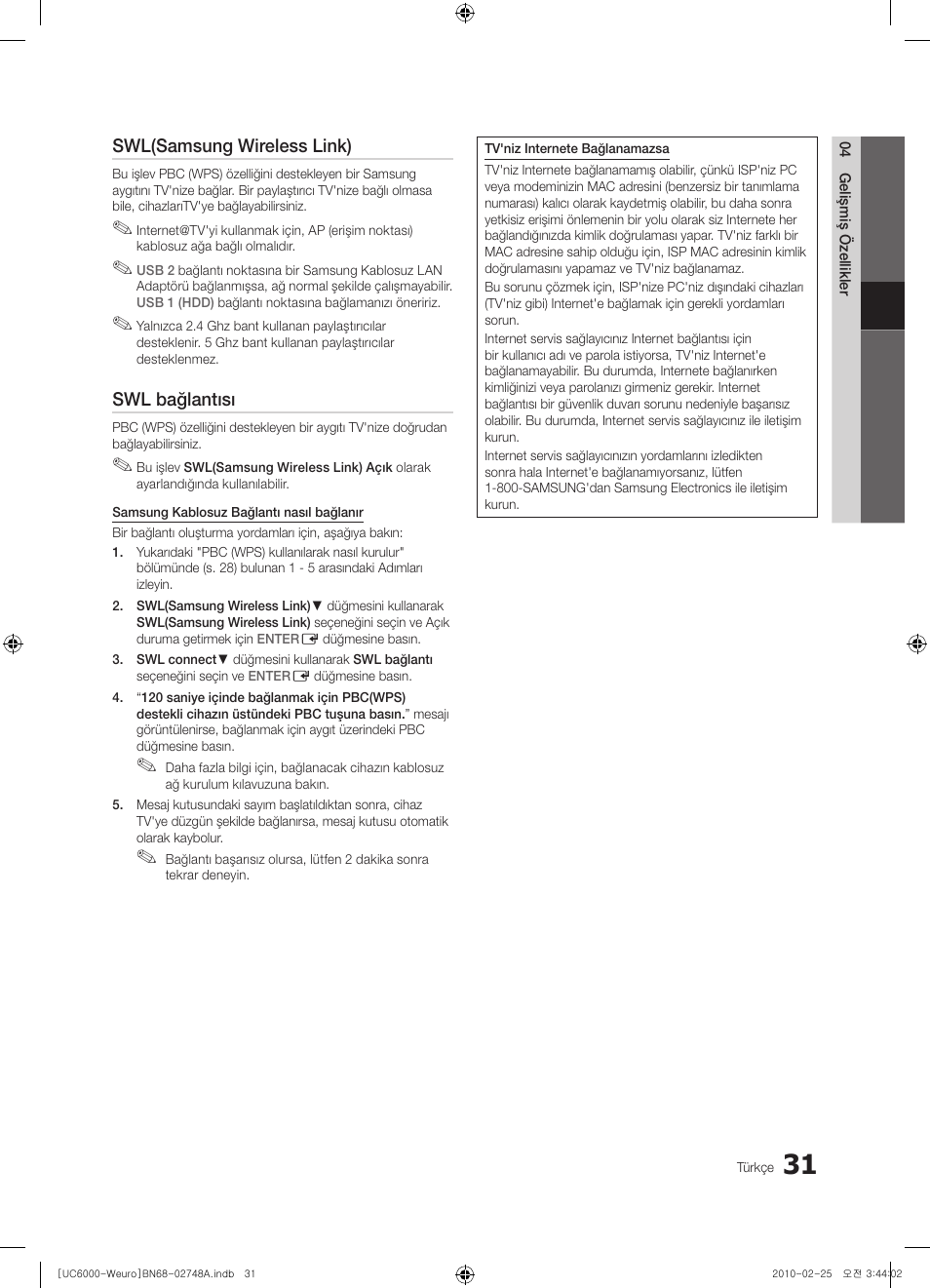 Samsung UE40C6000RW User Manual | Page 301 / 325