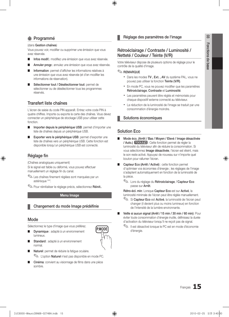 Samsung UE40C6000RW User Manual | Page 69 / 325