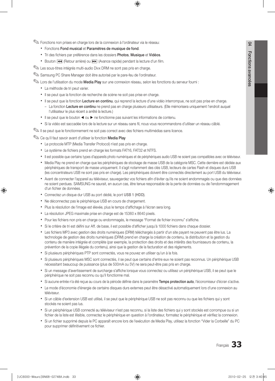 Samsung UE40C6000RW User Manual | Page 87 / 325