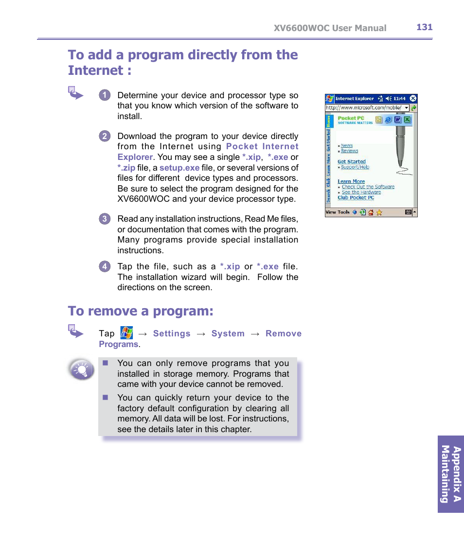 Verizon Wireless XV6600WOC User Manual | Page 131 / 158