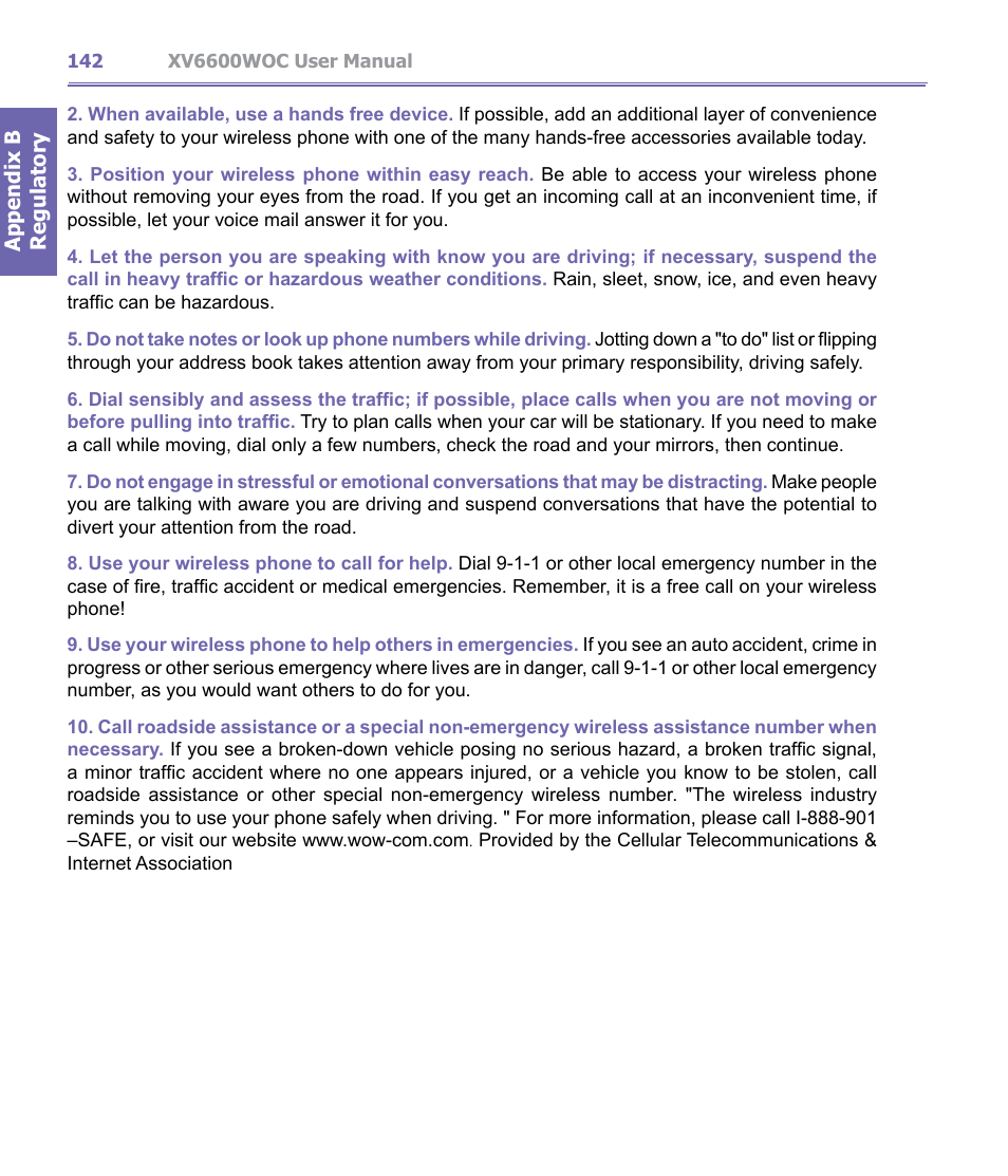 Verizon Wireless XV6600WOC User Manual | Page 142 / 158