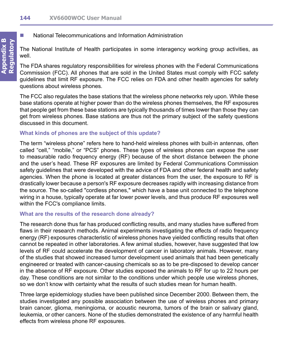 Verizon Wireless XV6600WOC User Manual | Page 144 / 158