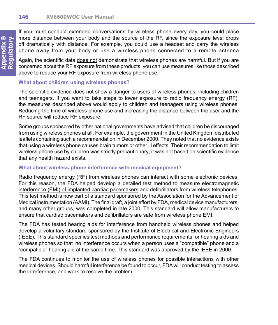 Verizon Wireless XV6600WOC User Manual | Page 146 / 158