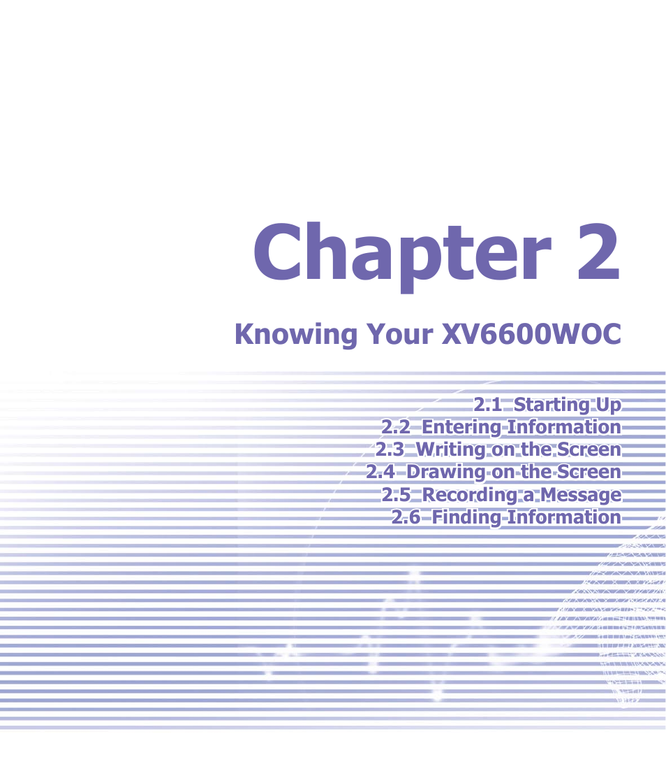 Chapter 2, Knowing your pocket pc, Chapter 2 knowing your xv6600woc | Verizon Wireless XV6600WOC User Manual | Page 17 / 158