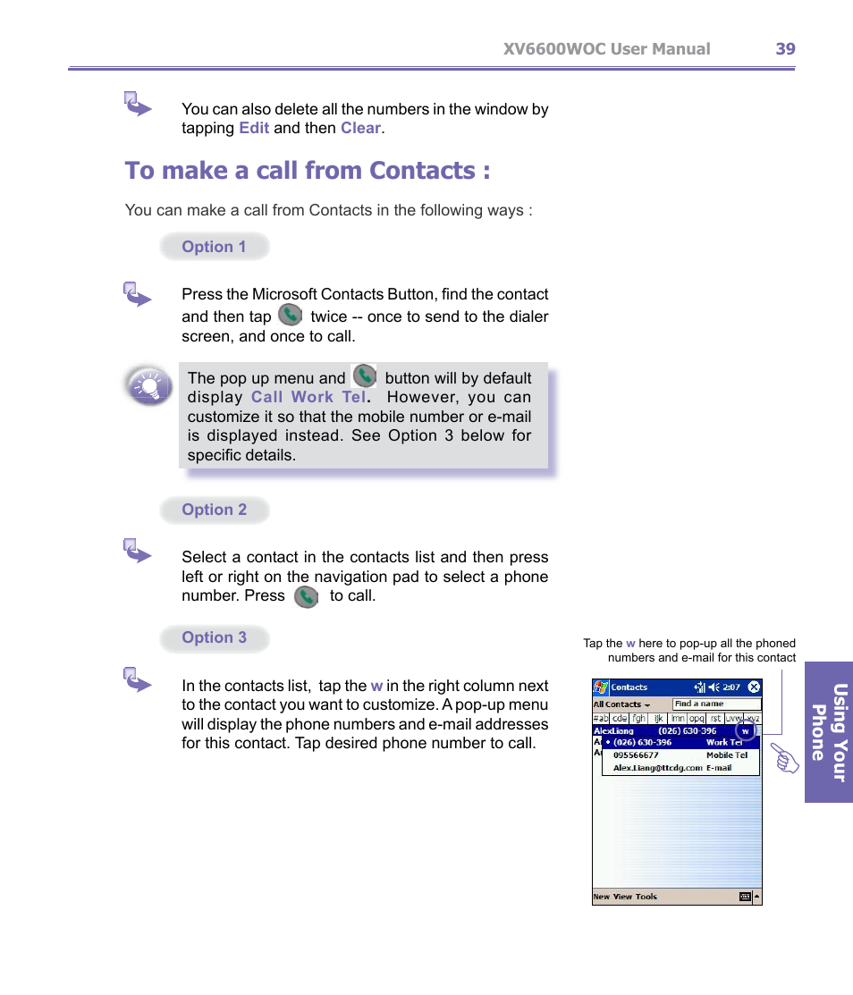 Verizon Wireless XV6600WOC User Manual | Page 39 / 158
