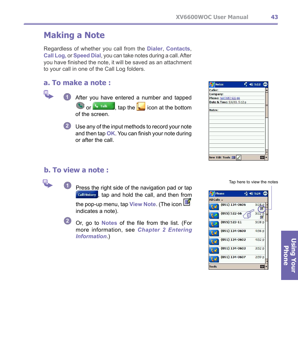 Verizon Wireless XV6600WOC User Manual | Page 43 / 158