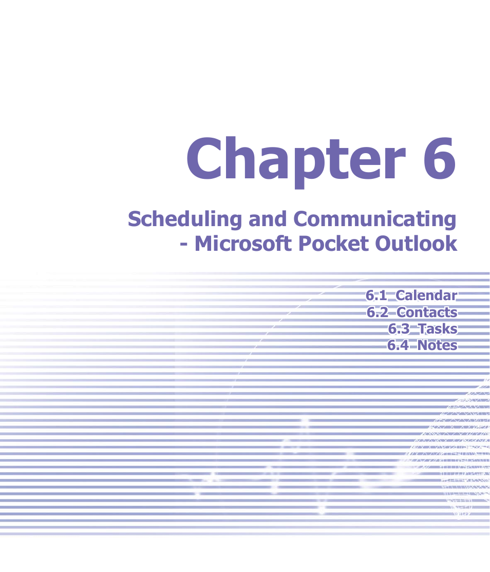 Chapter 6, Chapter 6 scheduling and communicating, Microsoft pocket outlook | Verizon Wireless XV6600WOC User Manual | Page 69 / 158