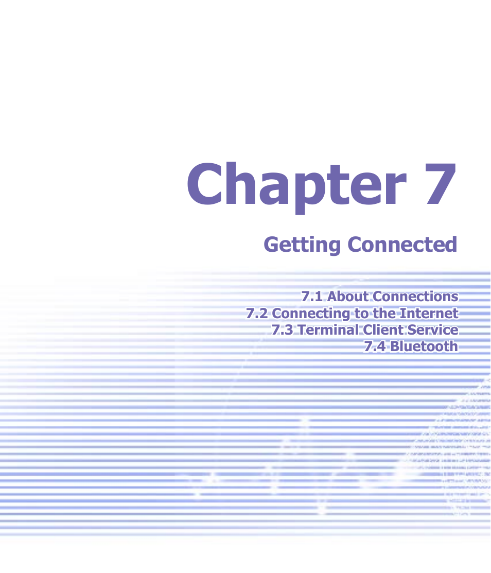 Chapter 7, Getting connected, Chapter 7 getting connected | Verizon Wireless XV6600WOC User Manual | Page 79 / 158