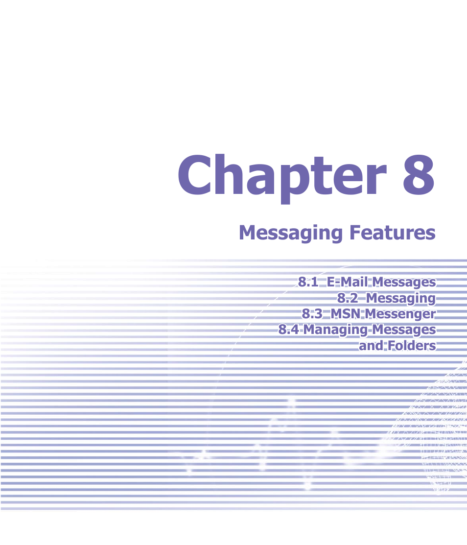 Chapter 8, Messaging features, Chapter 8 messaging features | Verizon Wireless XV6600WOC User Manual | Page 99 / 158