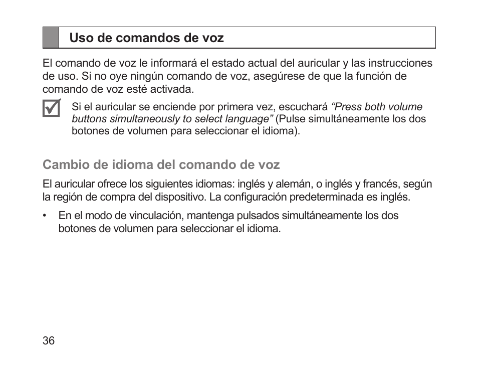 Uso de comandos de voz | Samsung HM1700 User Manual | Page 38 / 84