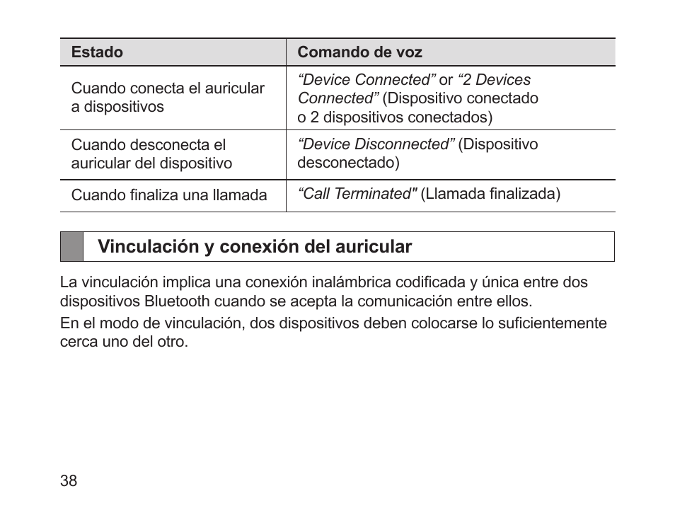 Vinculación y conexión del auricular | Samsung HM1700 User Manual | Page 40 / 84