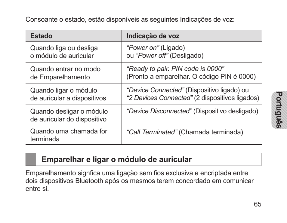 Emparelhar e ligar o módulo de auricular | Samsung HM1700 User Manual | Page 67 / 84